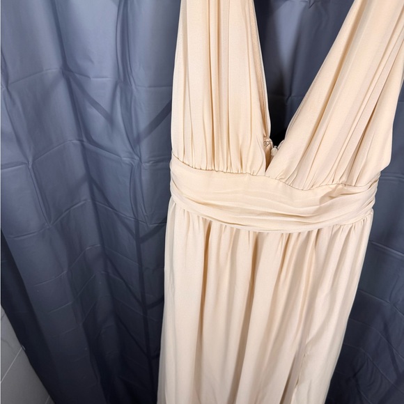 Lulu's Cream Backless Halter Dress - Picture 3 of 5